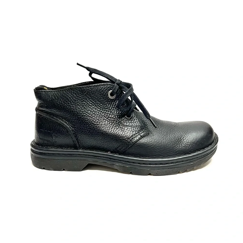 DR. MARTENS | Vintage Y2K black pebble leather 3-eye lace up chukka work boots